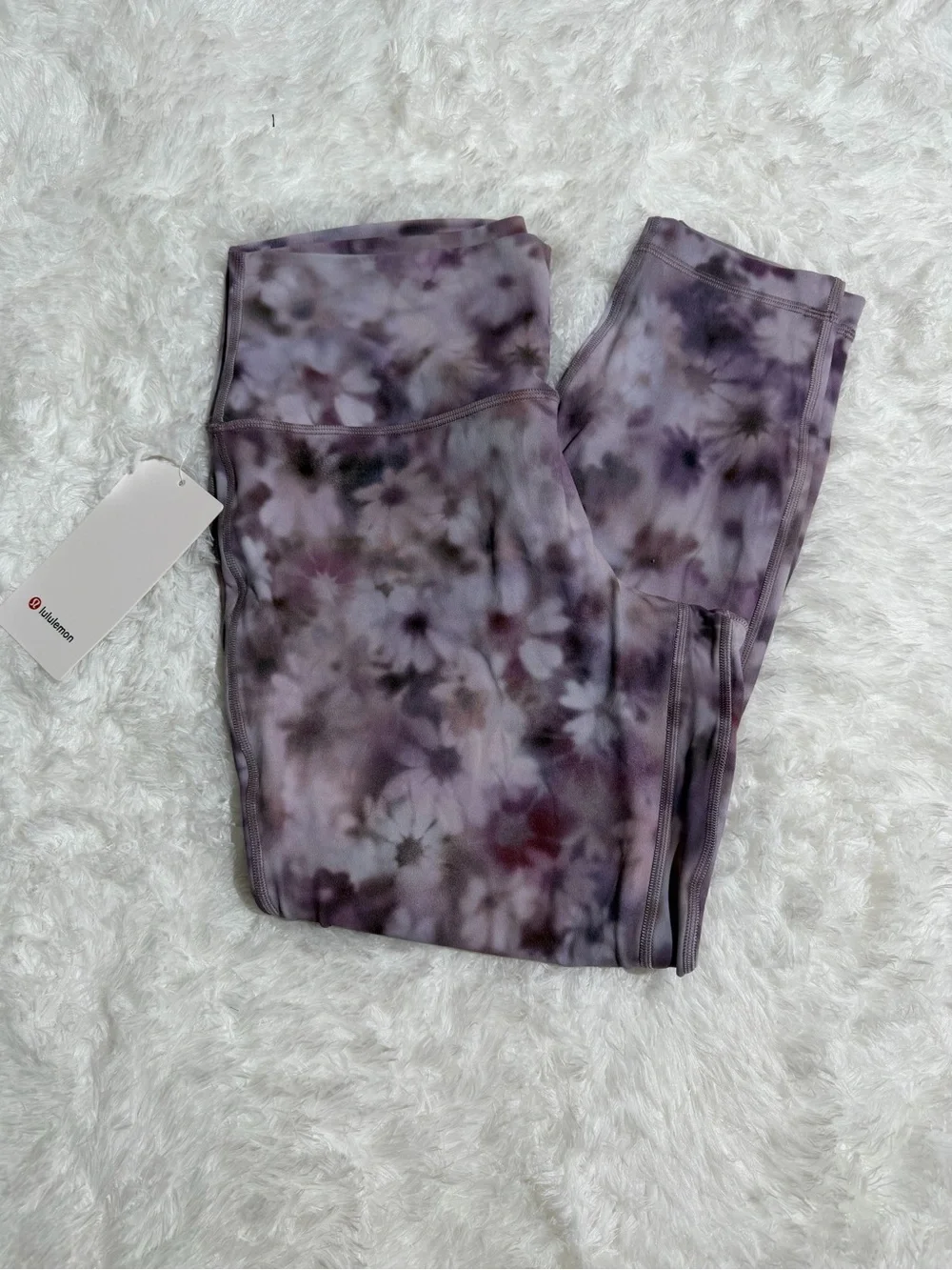 NWT lululemon athletica Align HR 25” Lavender Tie-Dye Floral White Leggings Pant
